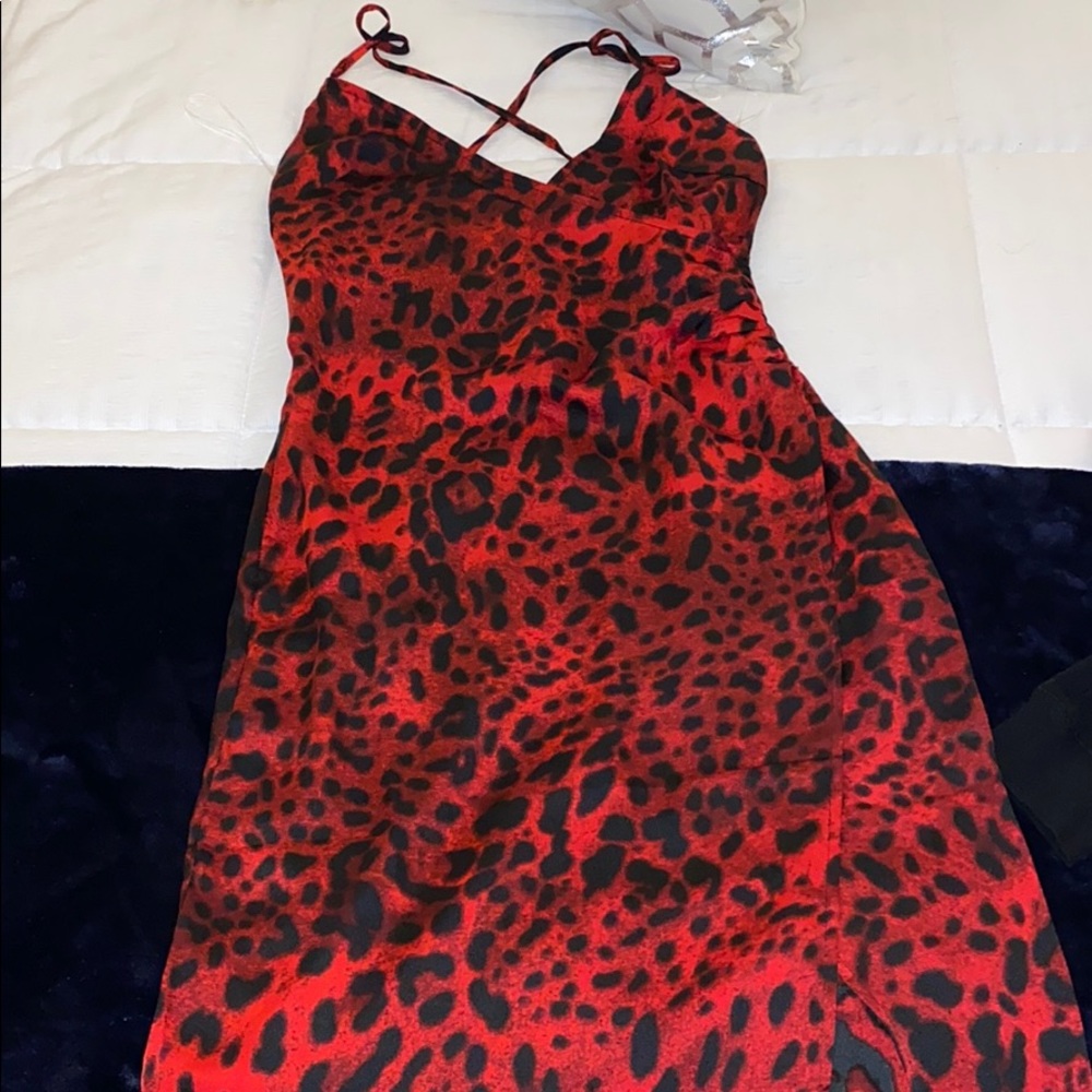 Red and Black Shift Dress